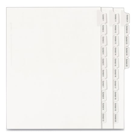 Avery Dennison Index Tabs 8-1/2 x 11", Exhibit 1-25 Legal Allstate Style Collated Dividers, PK25 82106